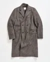 Billy Reid Micro Houndstooth Officers Coat In Black/multi