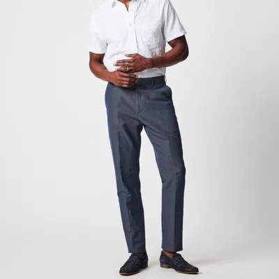 Billy Reid Micro-seersucker Flat Front Trouser In Gray