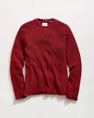 Billy Reid Mini Waffle Crew In Burgundy