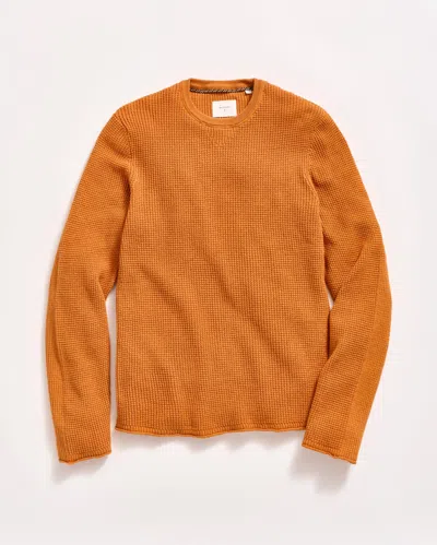 Billy Reid Mini Waffle Crew In Dark Honey