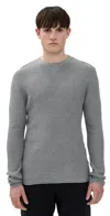 Billy Reid Mini Waffle Crew Grey In Grey