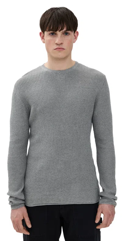 Billy Reid Mini Waffle Crew Grey
