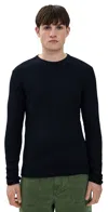Billy Reid Mini Waffle Crew Sweater Midnight In Midnight