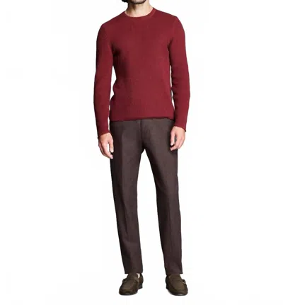 Billy Reid Mini Waffle Crewneck Sweater In Syrah In Burgundy