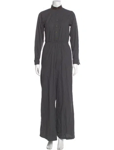 Pre-owned Billy Reid Mock Neck Jumpsuit In Gray