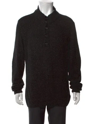 Pre-owned Billy Reid Mock Neck Long Sleeve Pullover In Black