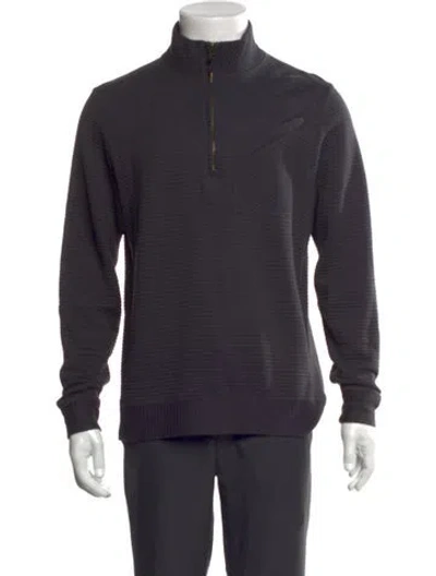 Pre-owned Billy Reid Mock Neck Long Sleeve Pullover In Blue