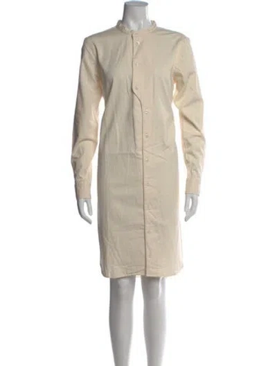 Pre-owned Billy Reid Mock Neck Midi Length Dress In Neutral