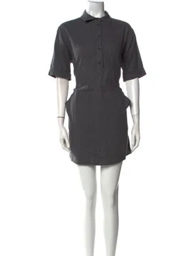 Pre-owned Billy Reid Mock Neck Mini Dress In Gray