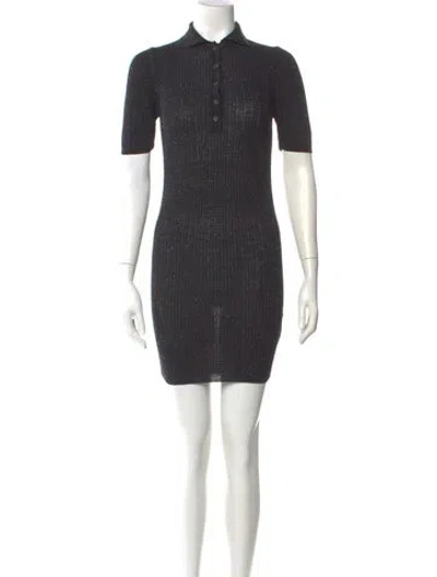 Pre-owned Billy Reid Mock Neck Mini Dress In Gray