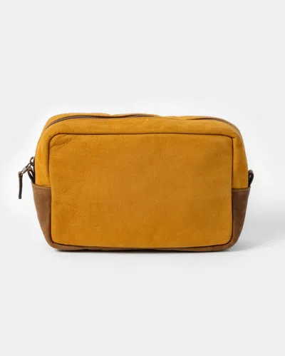 Billy Reid Moore & Giles Reclaimed Wash Bag In Griffin Camel
