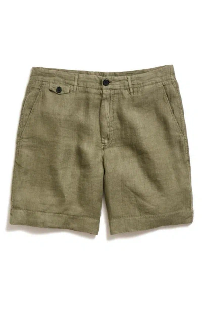 BILLY REID MOORE FLAT FRONT LINEN SHORTS