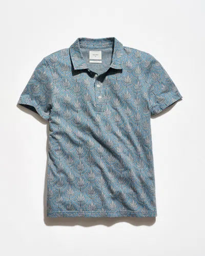 Billy Reid Numajiri Andrews Floral Polo In Heritage Blue