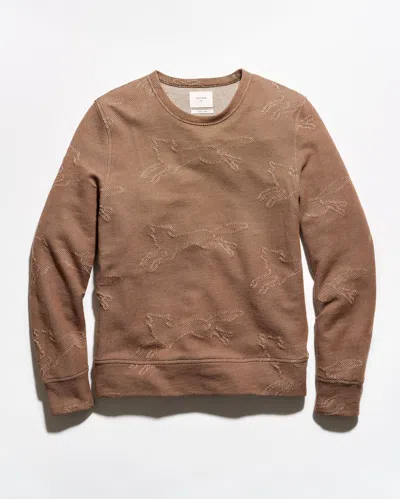 Billy Reid Numajiri Fox Jacquard Sweatshirt In Brown
