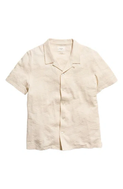 Billy Reid Numajiri Paisley Jacquard Cotton Camp Shirt In Neutral