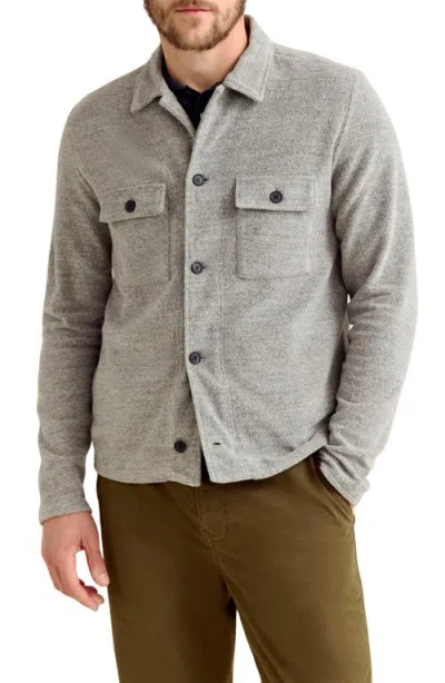 Billy Reid Numajiri Terry Cloth Shirt Jacket In Medium Grey Heather