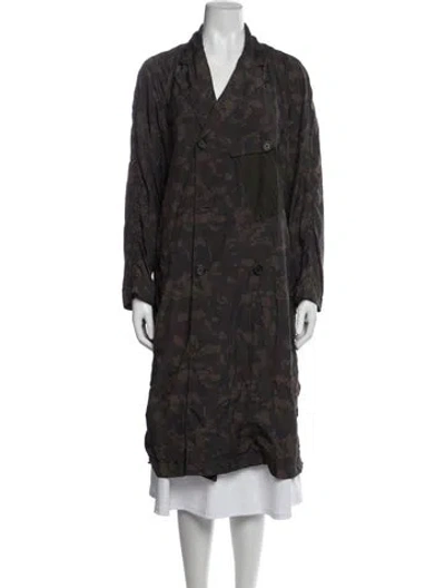 Pre-owned Billy Reid Nylon Camouflage Print Coat In Green