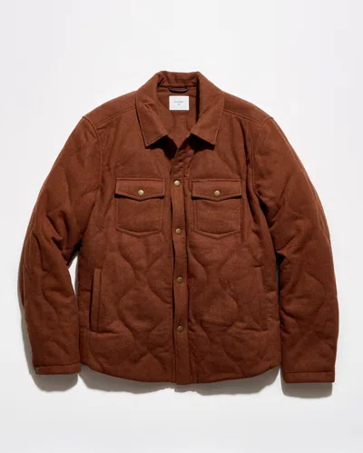 Billy Reid Onion Quilted Theo Shirt Jacket In Oak Brown Heather