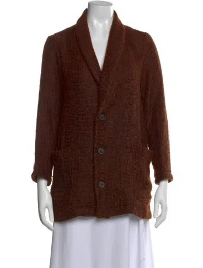Pre-owned Billy Reid Open Front Sweater In Orange