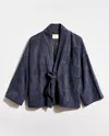Billy Reid Patchwork Garment Dyed Suede Jacket In Blue