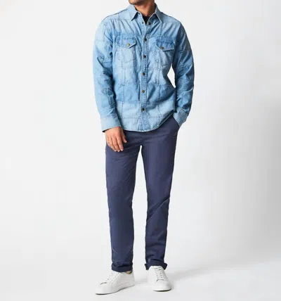 Billy Reid Patchwork Shoals Overshirt In Denim In Multi