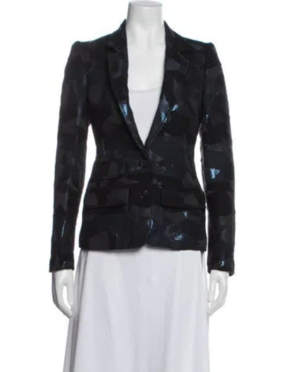 Pre-owned Billy Reid Patterned Blazer In Black