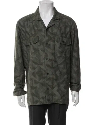 Pre-owned Billy Reid Patterned Jacket In Green