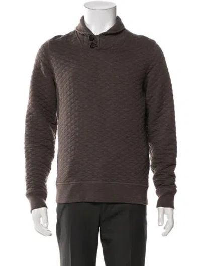 Pre-owned Billy Reid Patterned Mock Neck Pullover In Brown