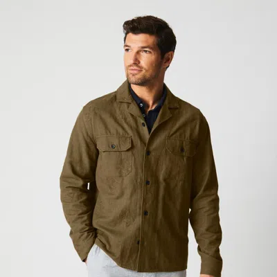 Billy Reid Pelican Gulf Embroidered Overshirt In Brown