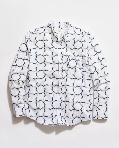 Billy Reid Pelican Plaid Msl 1-pocket Shirt In White