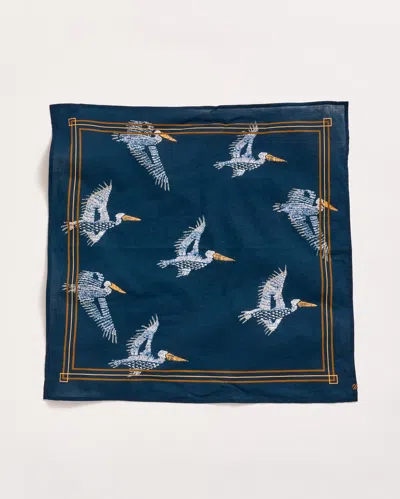 Billy Reid Pelican Swarm Bandana In Carbon Blue/multi