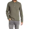 Billy Reid Pensacola Long Sleeve Organic Cotton Pocket Polo In Green