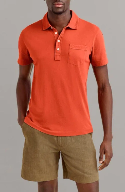Billy Reid Pensacola Organic Cotton Polo In Brown