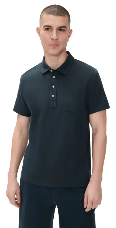 Billy Reid Pensacola Pique Polo Carbon Blue