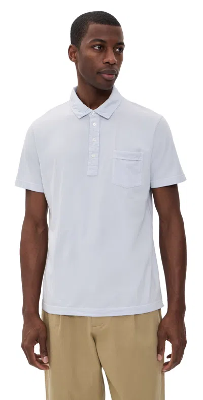 Billy Reid Pensacola Organic Cotton Polo In Dew Blue