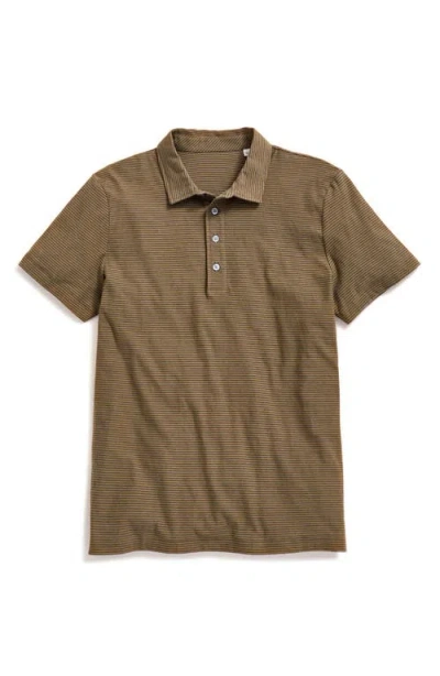 Billy Reid Pensacolo Stripe Polo In Olive/black