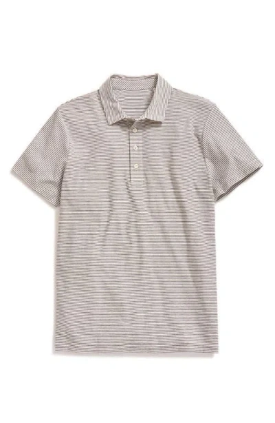 Billy Reid Pensacolo Stripe Polo In Tinted White/black