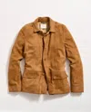 Billy Reid Perforated Suede Driving Jacket In Tan