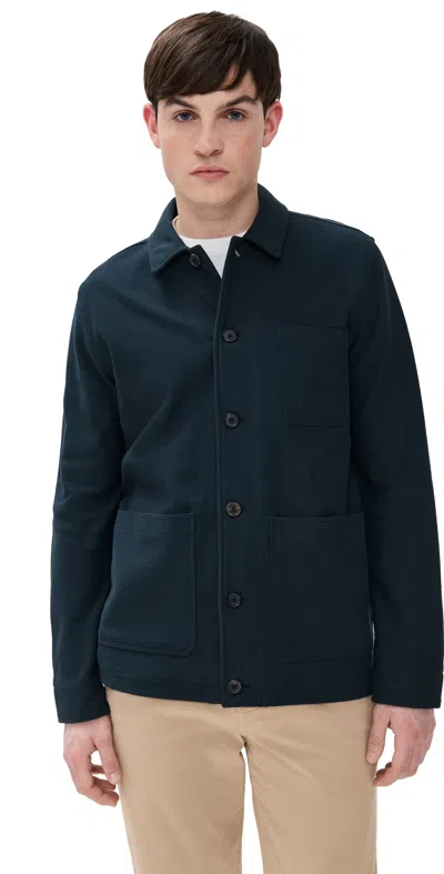 Billy Reid Pique Chore Jacket Carbon Blue