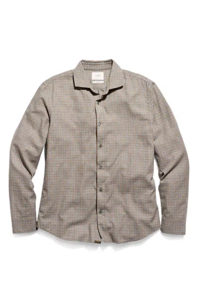 Billy Reid Plaid Melange Cotton Sport Shirt In Gray
