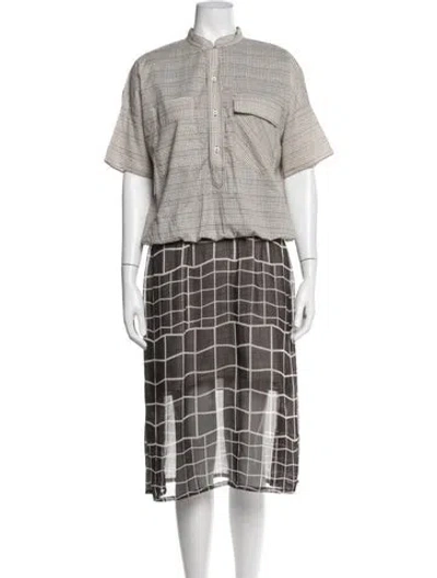 Pre-owned Billy Reid Plaid Print Dress Set In Black/grey
