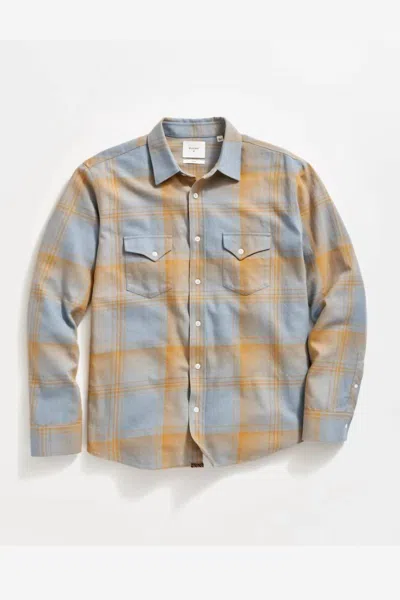 BILLY REID PLAID WESTERN SHIRT IN FADED DENIM