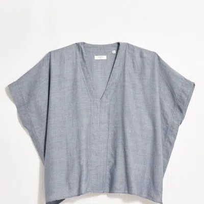 Billy Reid Pointelle Kaftan Blouse In Gray