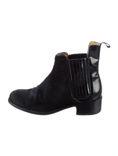 Pre-owned Billy Reid Ponyhair Chelsea Boots In Black