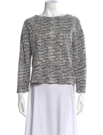 Pre-owned Billy Reid Printed Bateau Neckline Sweater In White