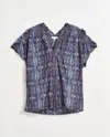 Billy Reid Printed Button Front Blouse In Blue
