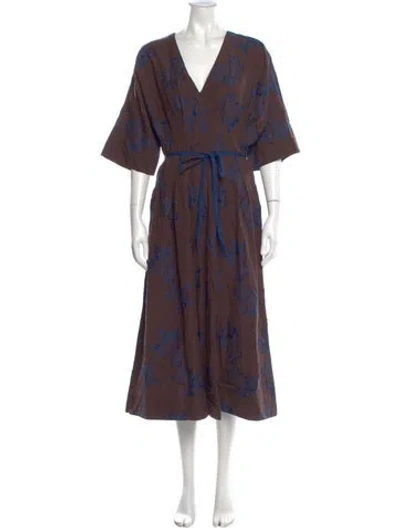 Pre-owned Billy Reid Printed Long Dress In Multi