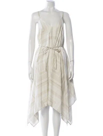 Pre-owned Billy Reid Printed Midi Length Dress In Neutral