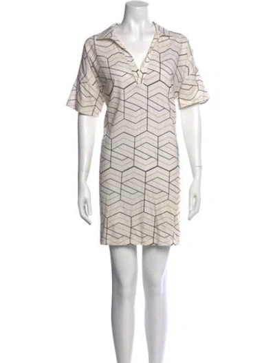 Pre-owned Billy Reid Printed Mini Dress In Neutral