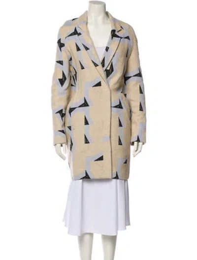 Pre-owned Billy Reid Printed Trench Coat In Neutral